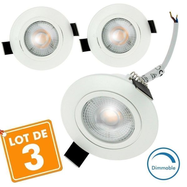 5 Downlights LED ASTURIA Regulables 5W Eq. 40W