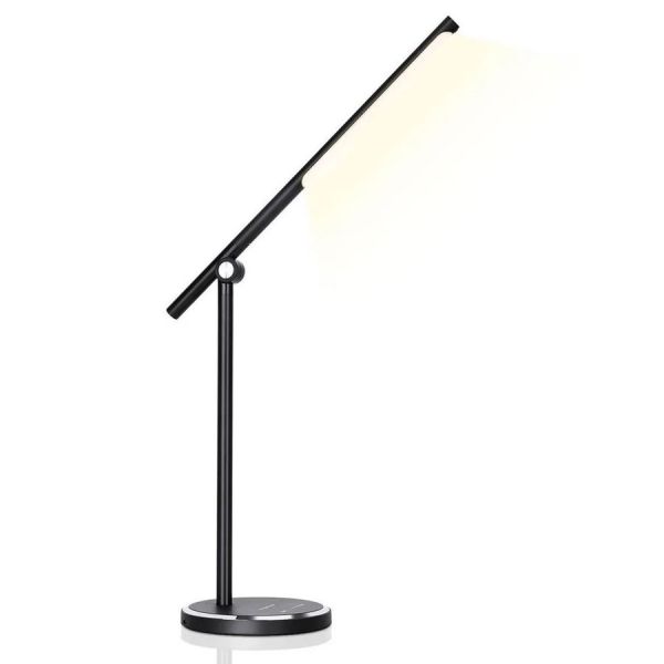 Dimmable white LED desk lamp with wireless phone charger