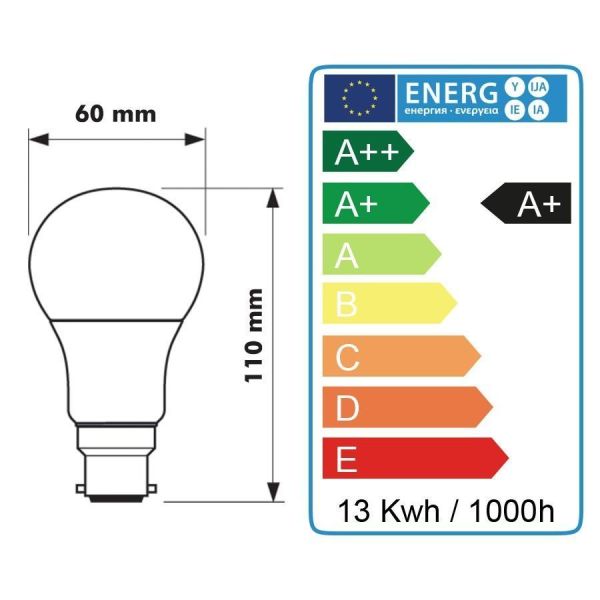 Ampoule LED B22 13W Eq 100W