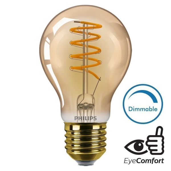Lampadina E27 LED Filamento a globo 3,8 W Dimmerabile in oro