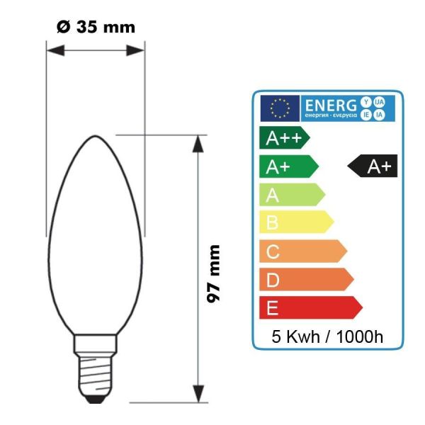 Lampadina LED CorePro Candel E14 7W Eq 60W PHILIPS