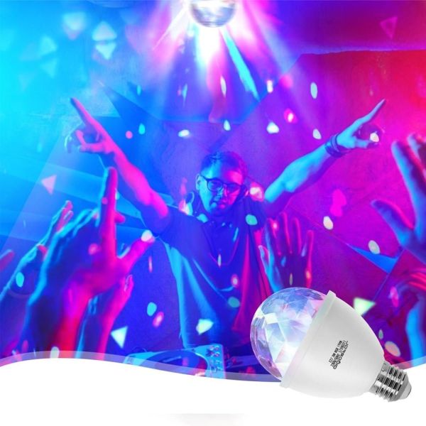 Ampoule rotative LED Disco Ball 3W E27 RGB Party Maroc