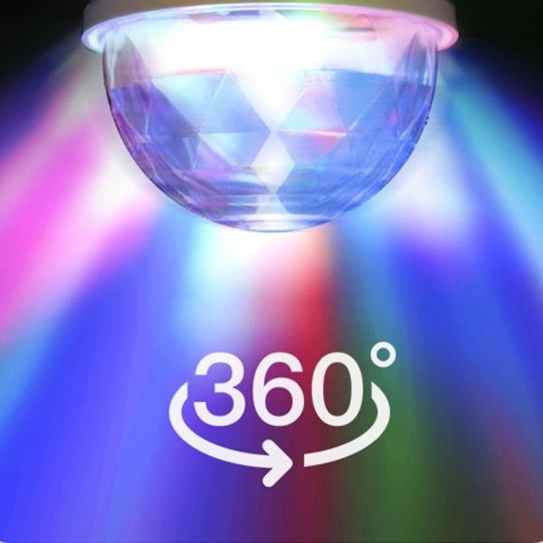 KSTEE RGB Stage Light, 3W E27 Prise RGB tournant l'ampoule colorée d'étape  de LED La lumière colorée d'étape tournante de lumière for la partie DJ