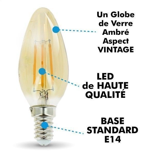 Ampoule E14 4W Ambrée