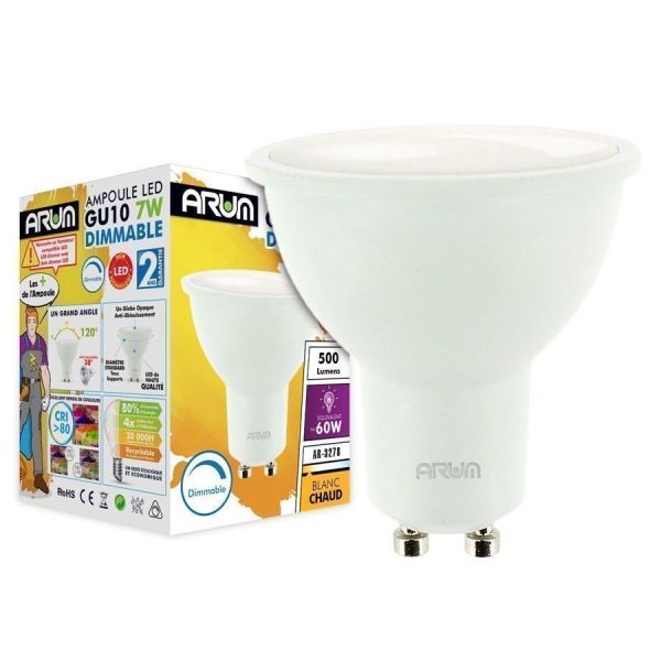 Spot LED GU10 7W Dimmable 500 Lm Equi. 50W