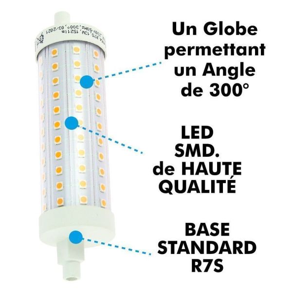 Ampoule LED R7S Slim 13W 118mm 1521 Lm