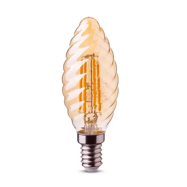 Ampoule LED E14 4W Twist C37T Blanc chaud ambrée