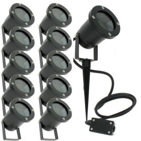 Batch of 6 Outdoor Spotlights for LED GU10 Garden Lighting