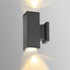MANATHAN Black wall light, rectangular, double beam GU10 IP54