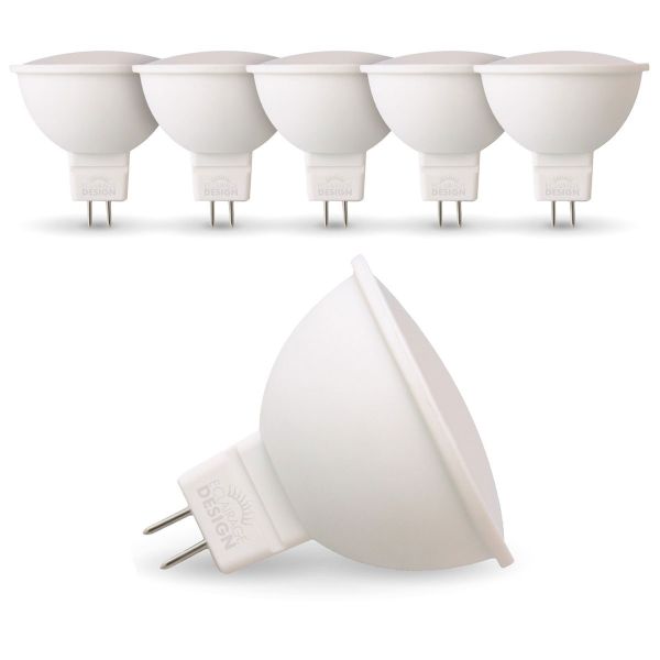 Set of 5 LED Bulbs GU5.3 MR16 5W Eq 40W
