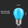 Bombilla LED E27 Filamento Azul 2W Mini globo