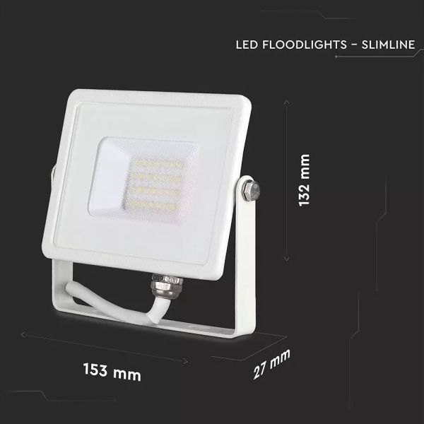20W weißes Outdoor LED-Flutlicht IP65 V-TAC Pro