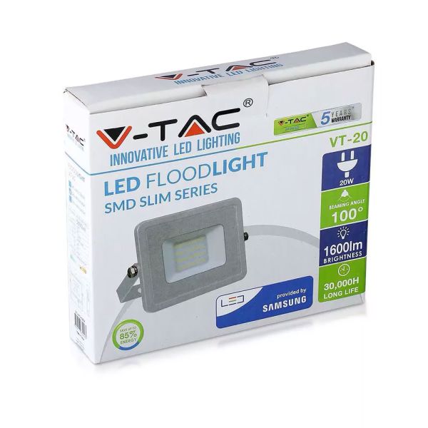 Proiettore LED da esterno 20W bianco IP65 V-TAC Pro