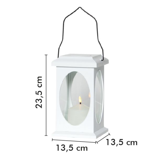 Lanterna LED Candela da Interno e Giardino 23cm Fiamma LED