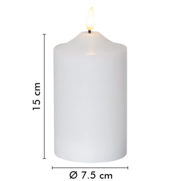Bougie LED Cire FLOW Flamme vacillante 17.5 cm