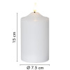 Flickering Flame Wax LED Candle with Timer 15CM