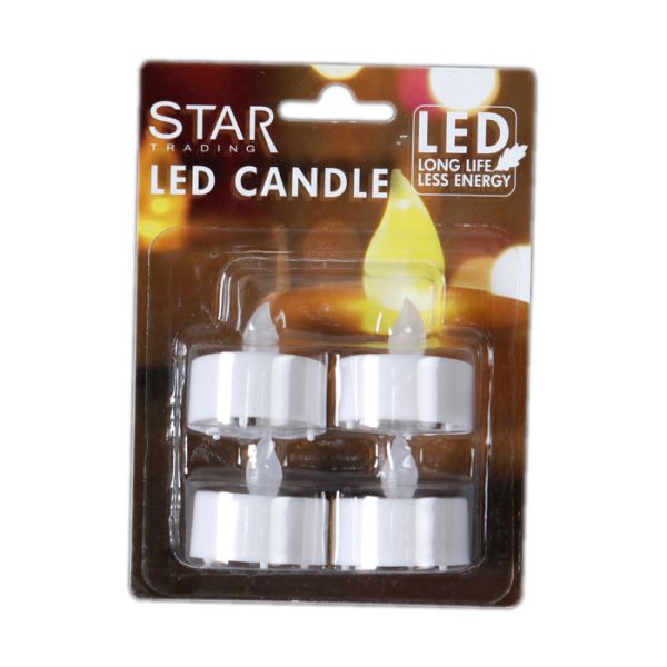 4 LED-Kerzen Geschirrheizung mit Batterien