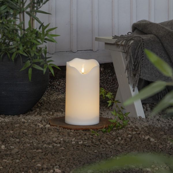 Large LED Candle Outdoor LED Wax Flickering Flame with Timer 30CM
