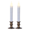 2 velas de llama LED con sus candelabros