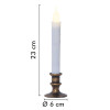 2 LED flame candles with their candlesticks