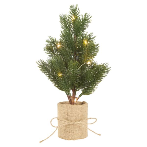 LED-Weihnachtsbaum 35cm mit Jutebeutel