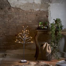 Beleuchteter Indoor-Baum 36 LED 90cm Schneeeffekt