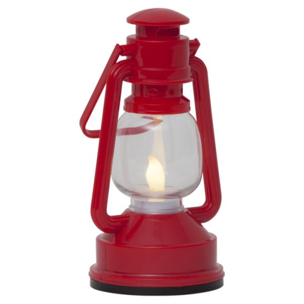 Red LED lantern on battery 15 cm