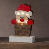 Décoration Père Noël FREDDY en Bois lumineux 6 LED Blanc Chaud 25cm