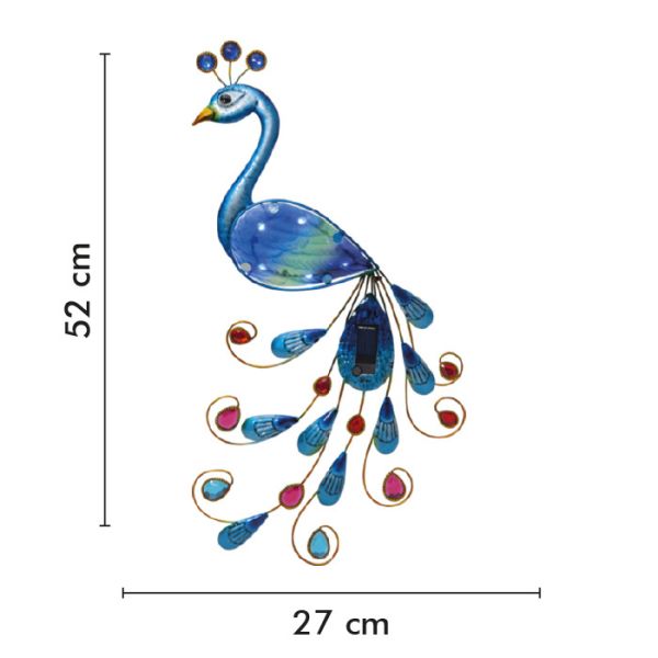 Outdoor Peacock LED Solar Wall Decoration