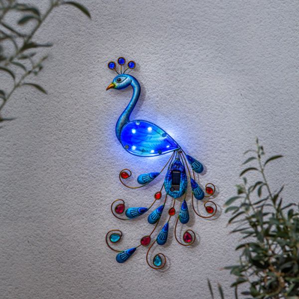 Outdoor Peacock LED Solar Wanddekoration