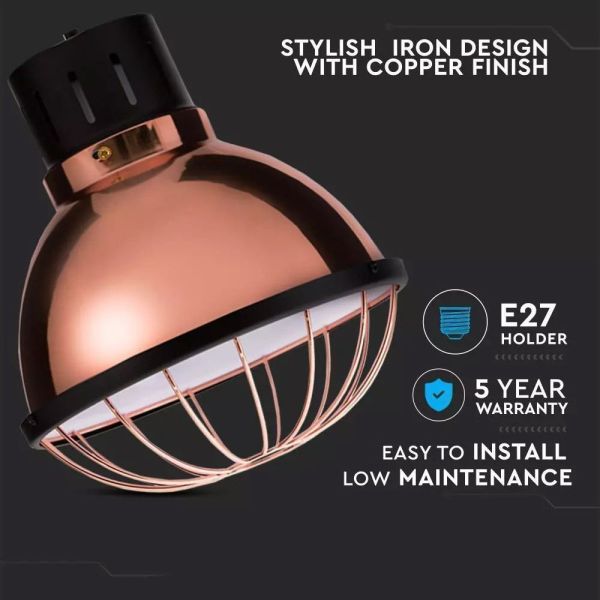 Lámpara colgante de interior Bombilla E27 Metal Oro Rosa