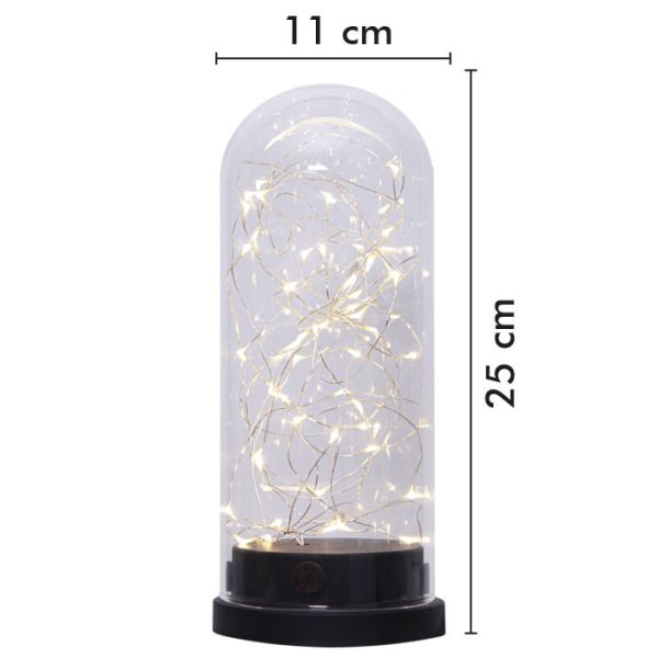 Lampe GLASS DOME micro LED sur piles