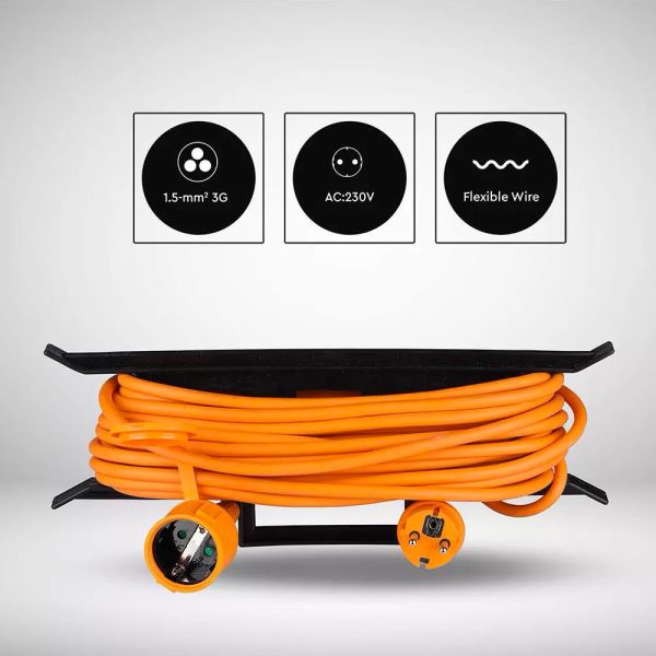 Extension cord 15 meters Orange IP44