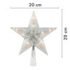 Estrella cresta LED animado blanco cálido
