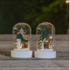 Lote de 2 adornos navideños Les Amis de la Foret LED bajo cúpula de cristal