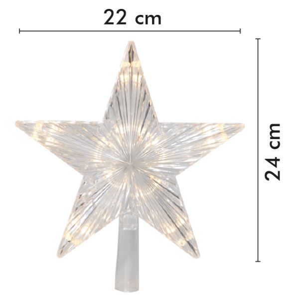 Chillido Abolladura Matemático Cresta de estrella LED para árbol de Navidad con batería