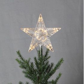 LED star crest for Christmas tree on battery