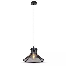 Lampada a sospensione per interni in metallo nero retro stile industriale lampadina e27