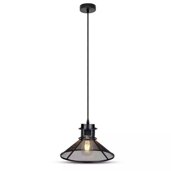 Indoor Pendelleuchte schwarzes Metall Retro Industrial Style Glühbirne e27