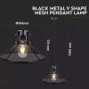 Lampada a sospensione per interni in metallo nero retro stile industriale lampadina e27