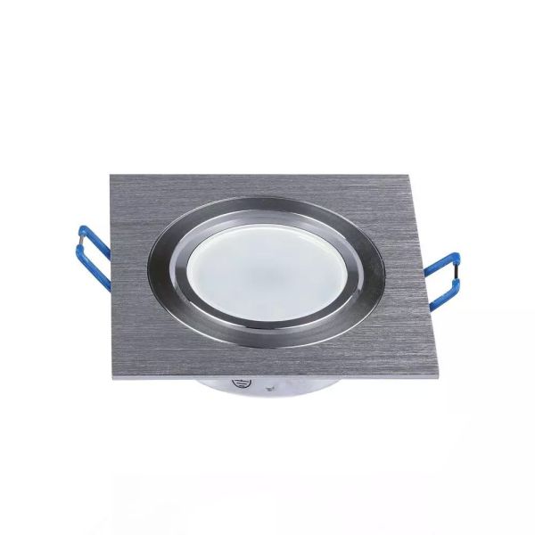 Quadratischer verstellbarer LED-Einbaustrahler Gebürsteter Stahl D91