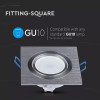 Square adjustable LED recessed spot support Brushed Steel D91