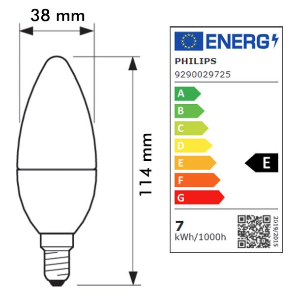 Bombilla LED CorePro Candel E14 7W Eq 60W PHILIPS