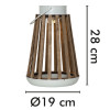 Lampe de table ou à suspendre solaire LED CALABRIA LANTERN Bois Extérieur