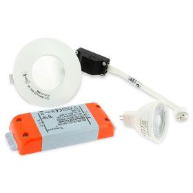 LED-Scheinwerfer komplettes Badezimmer IP65 Weiß 82mm + GU5.3 Glühbirne