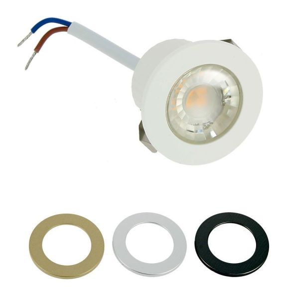 Mini foco empotrable LED 1W IP54 + 3 Bisel