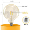 E27 LED Glühbirne Globe 95 Amber Filament 4W Eq 34W 2200 ° K