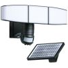 1000 lumens black multi-angle 3 heads solar LED floodlight