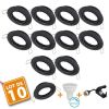 Set of 10 x Downlight black orientable complete LED 7W Dimmable eq 60W