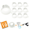 Set of 10 KINGDOM full recessed LED spotlight White with GU10 bulb 230V 7W Dimmable